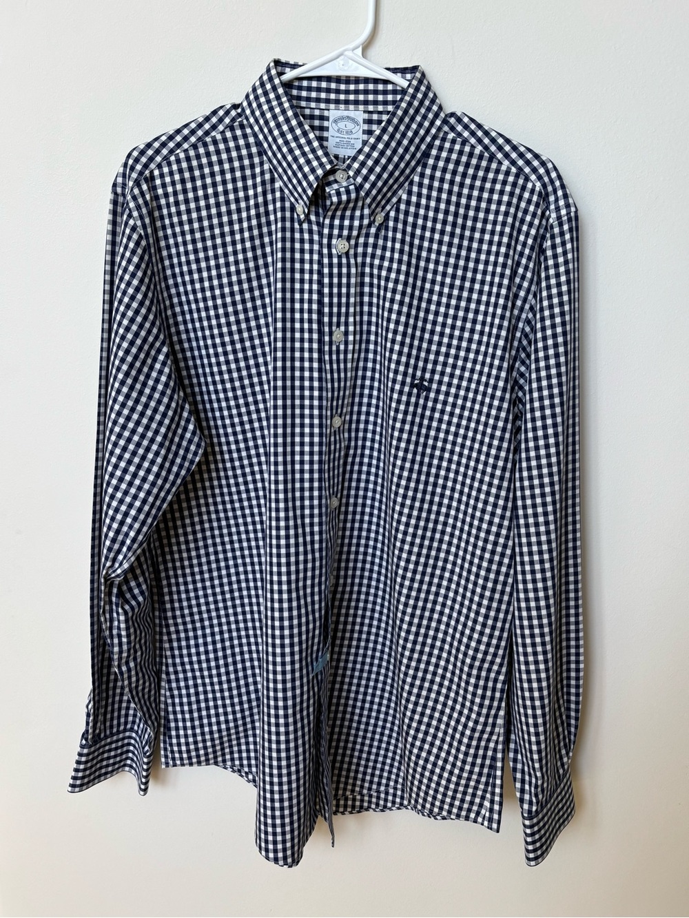 Brooks Brothers Men’s navy supima cotton long sleeve button down dress shirt L